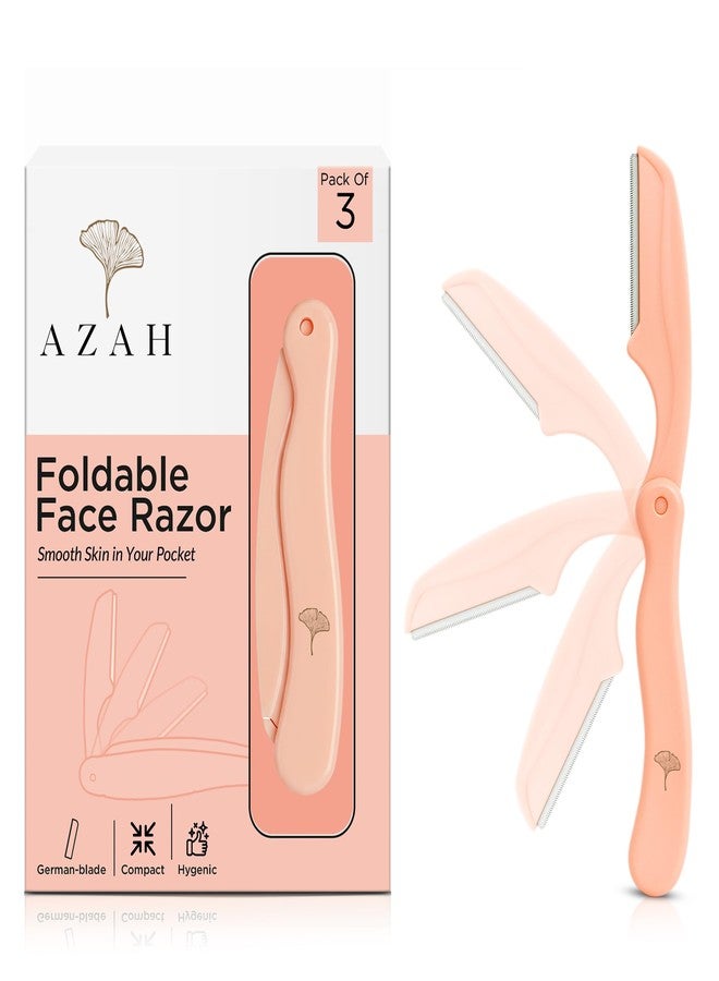 Azah Foldable Face Razor for Woman [Pack of 3] | Dermaplaning Face Rozor | Instant & Painless Facial Razors for Women Facial Hair | Perfect for Eyebrows, Upper Lip & Chin | Ideal for All skin Types - Image 1